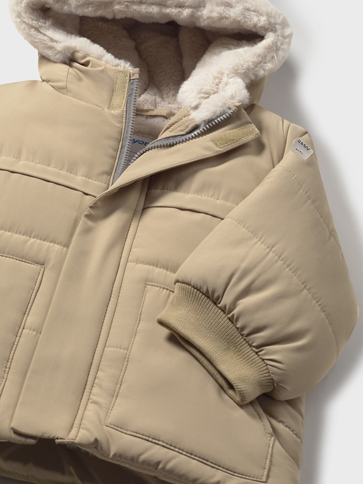 Boy's Fur-Trimmed Jacket, Beige 2424/50
