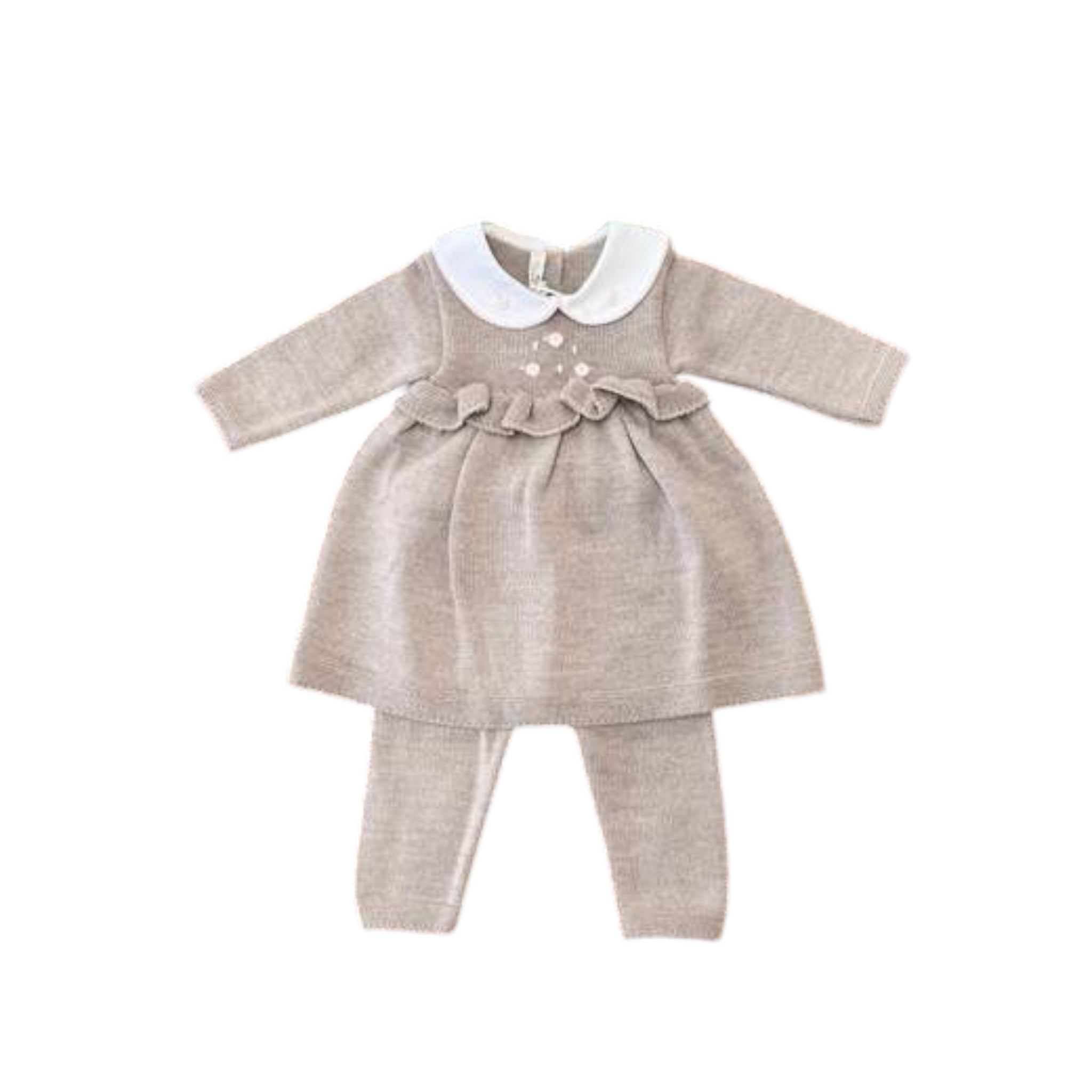 Completo Nascita Rouches Roselline Pura Lana BABY LORD 403