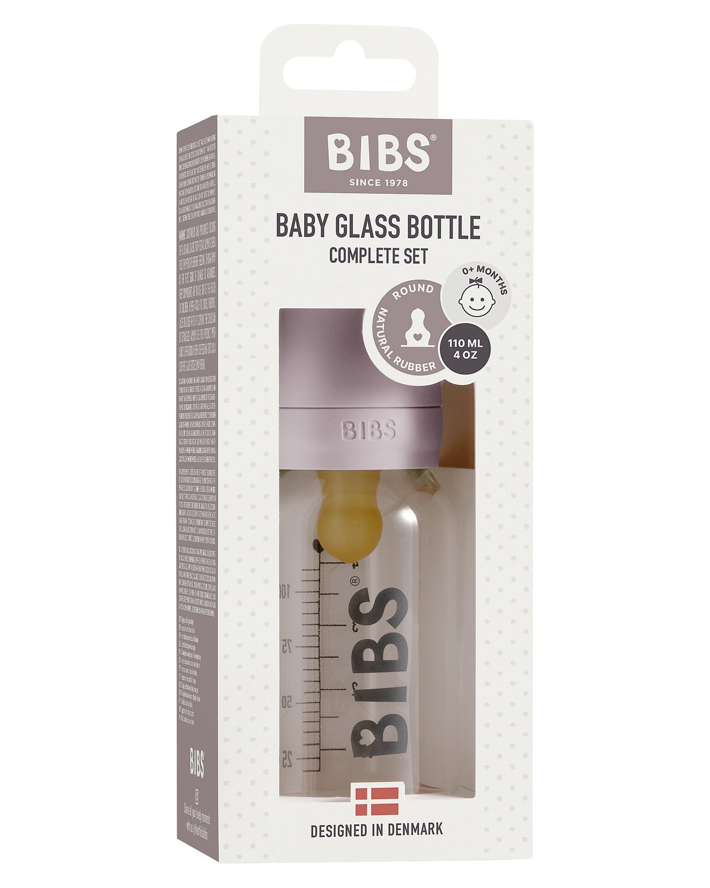 Complete Set of Glass Baby Bottles in Lilac Lilac 5013267