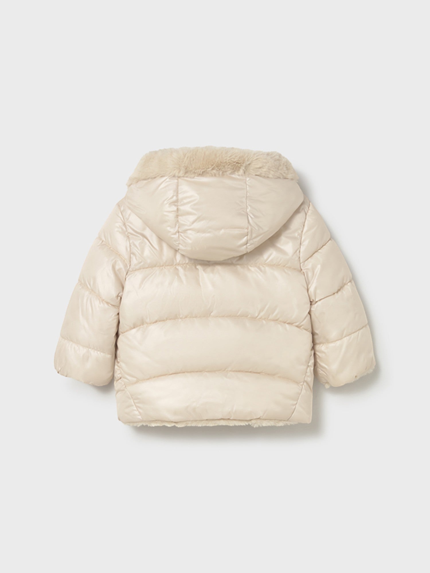Reversible fur jacket for girls, Ivory color, 2435/80