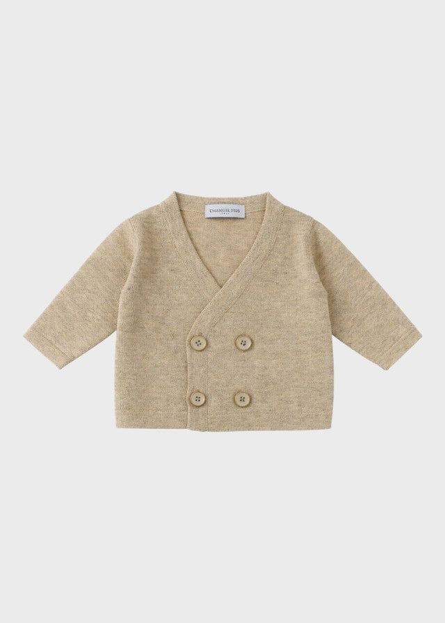 Beige Cross-over Knit Cardigan ECA007I/B