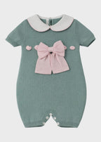 Green Bow Cotton Romper 355/V