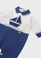 Cotton Onesie with Blue Feet 7618/A