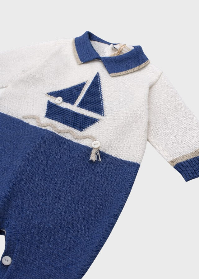 Cotton Onesie with Blue Feet 7618/A