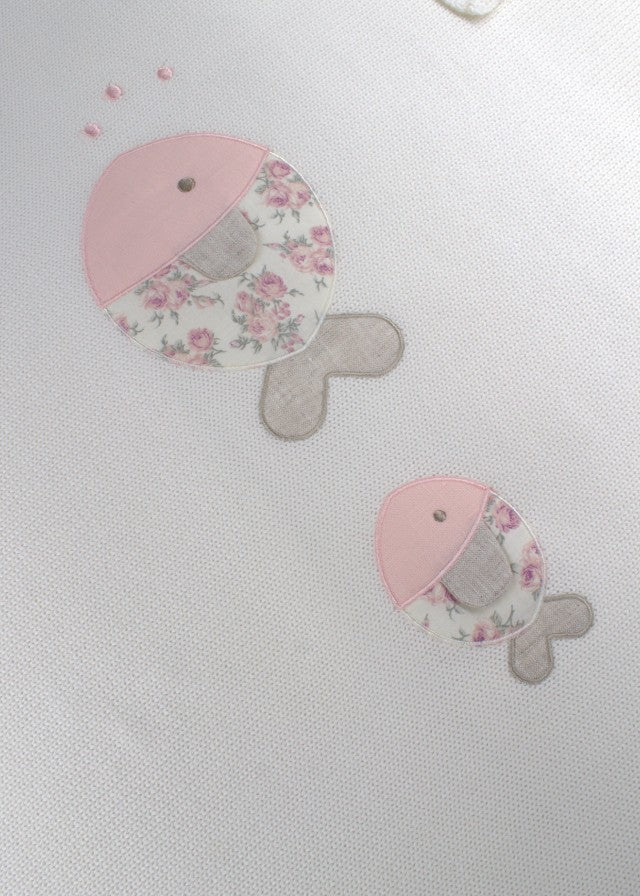 Cream Fish Cotton Blanket 197-P