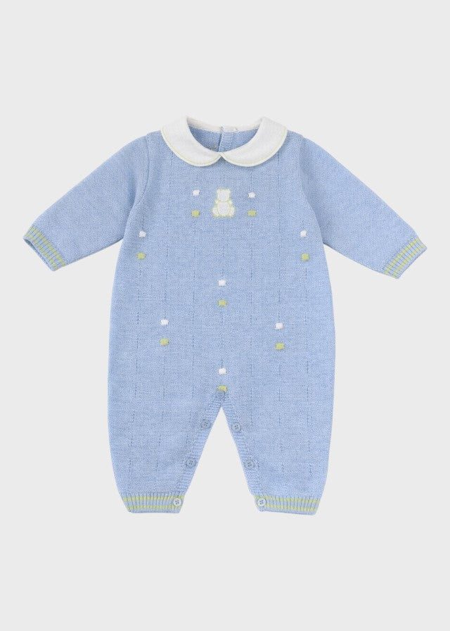 Long Peanut Polka Dot Romper Sky Blue EK5610