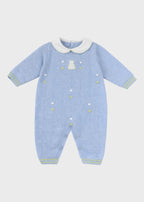 Long Peanut Polka Dot Romper Sky Blue EK5610