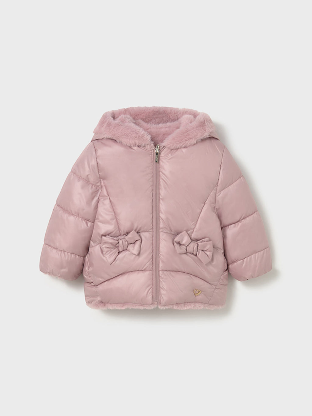 Reversible fur jacket for girls, pink 2435/81