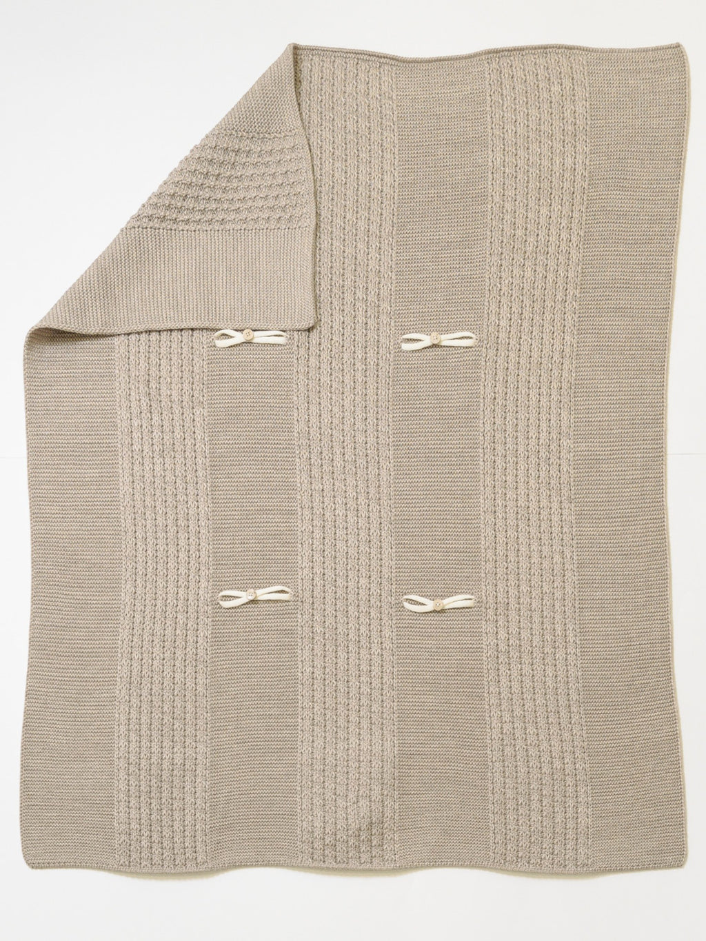 100% Virgin Wool Baby Blanket, Tortora Vanilla IN6380