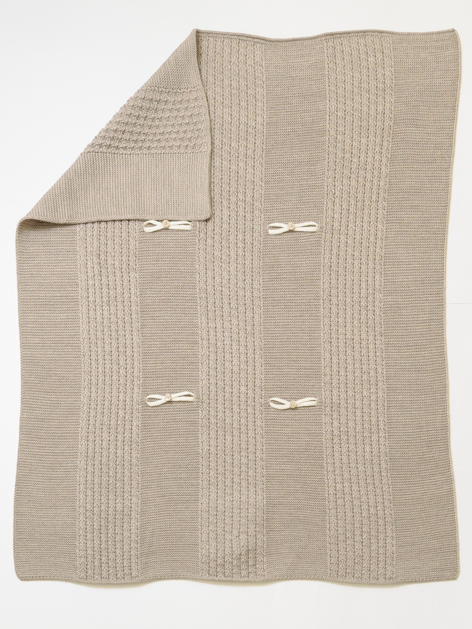 100% Virgin Wool Baby Blanket, Tortora Vanilla IN6380