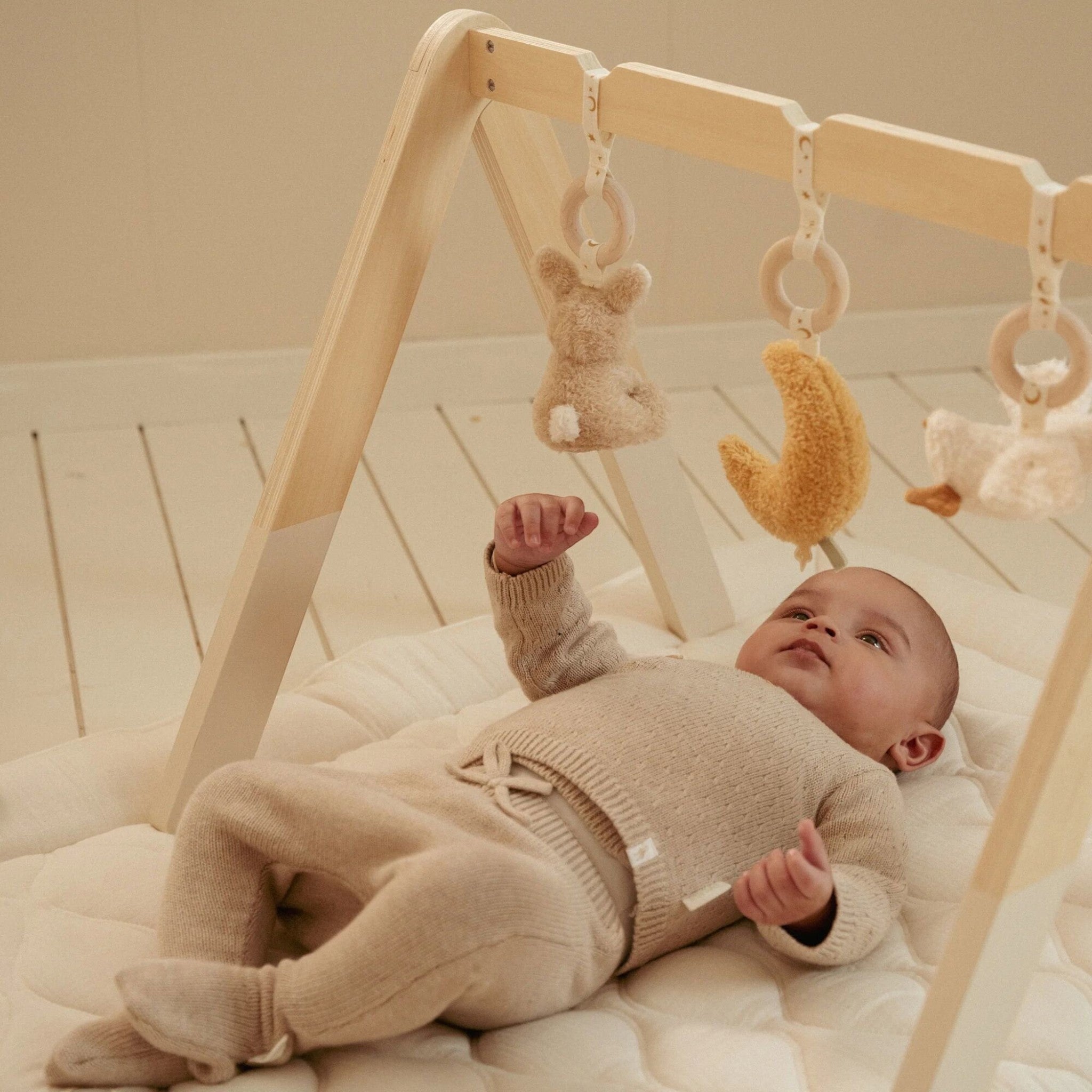 Beige Knit Baby Pants CL25293019