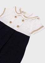 Blue Cotton Romper 7621