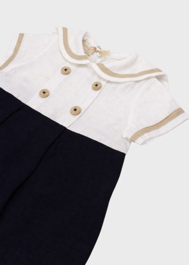 Blue Cotton Romper 7621