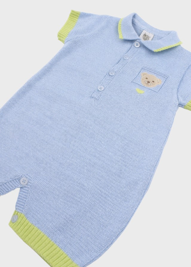 Sky Blue Teddy Short Romper EK6015/C