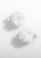 White Chiffon Flower Hair Clips 5470/48