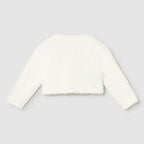 Faux fur cardigan for girls, ecru color, 2357/65