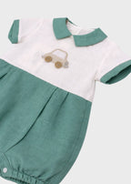 Green Decorated Cotton Romper CAR 7169