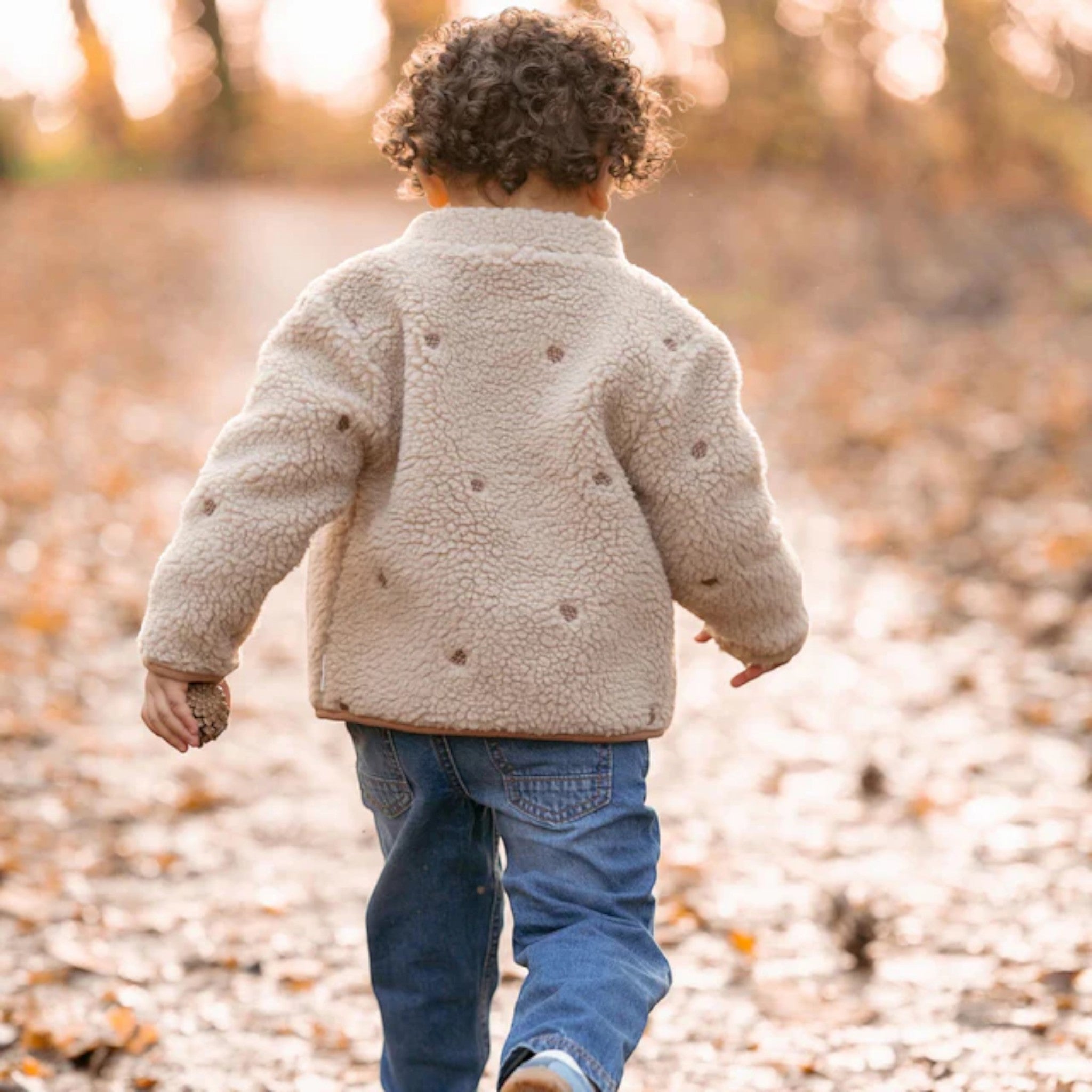 Lined teddy jacket for boy, color TORTORA, CL25092098