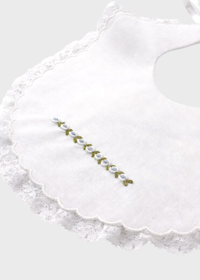 White Embroidered Flower Bib SAIT/BAV-C