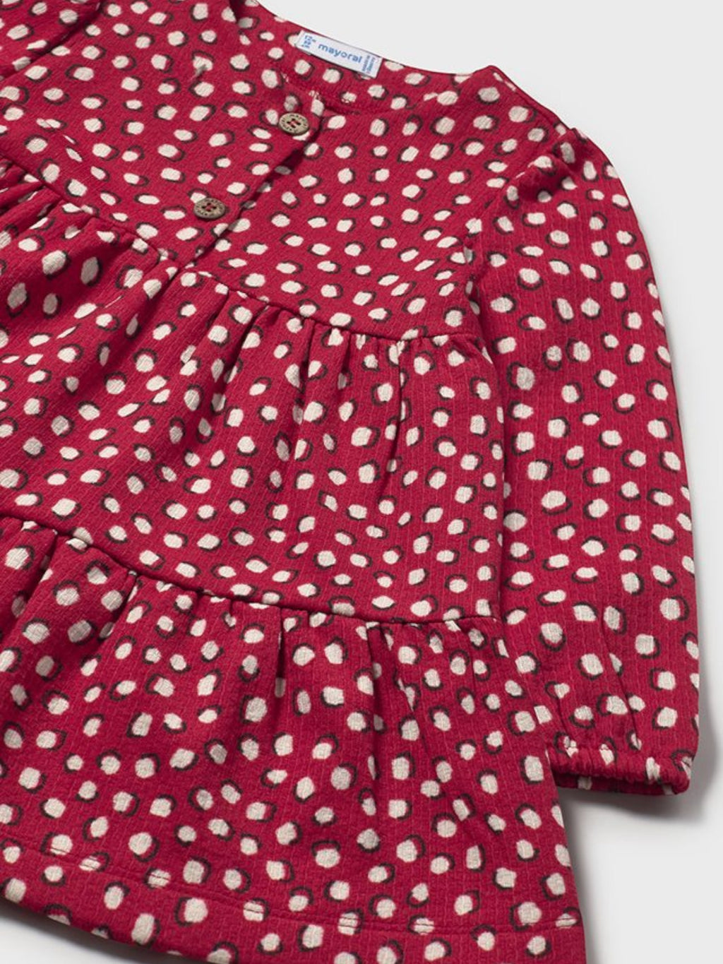 Structured knit dress, girl's, red, 2915/40