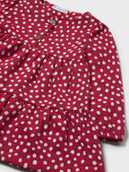 Structured knit dress, girl's, red, 2915/40