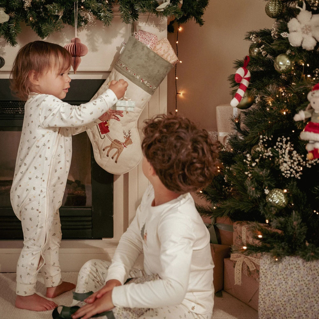 Christmas pajamas, one-piece, Beige CL25106000