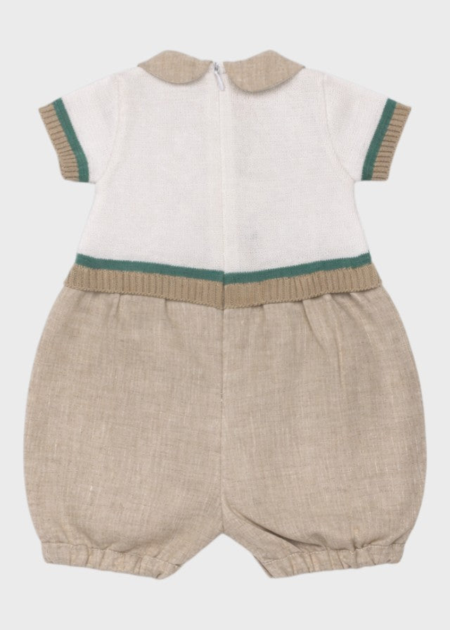 Ivory Decorated Cotton Romper 7613