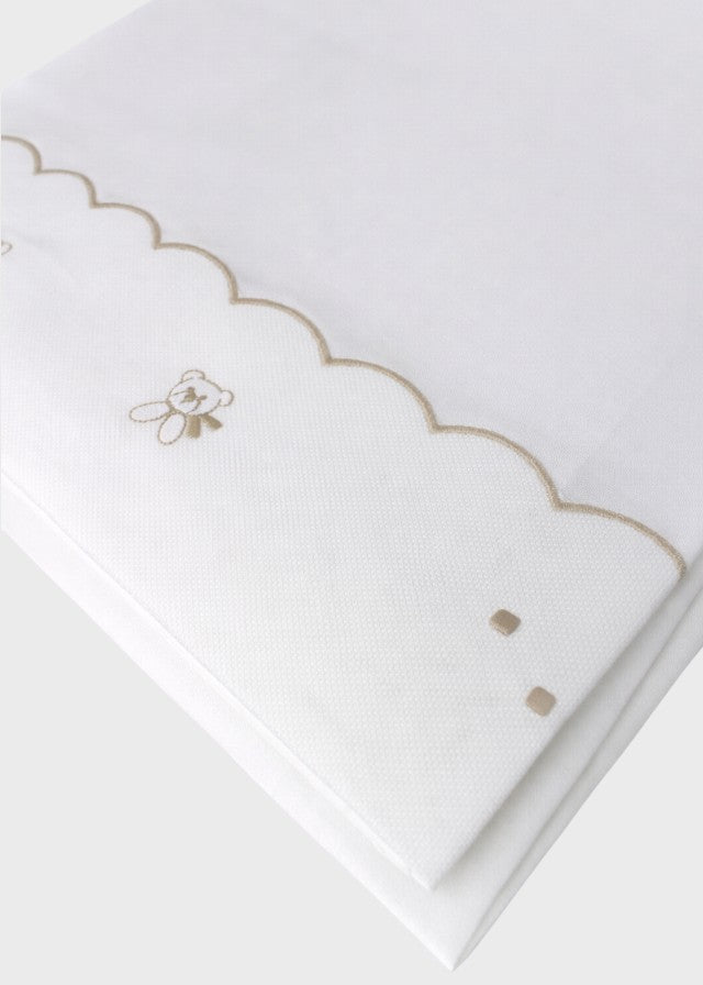 Ivory Embroidered Teddy Sheet EK57LE/A