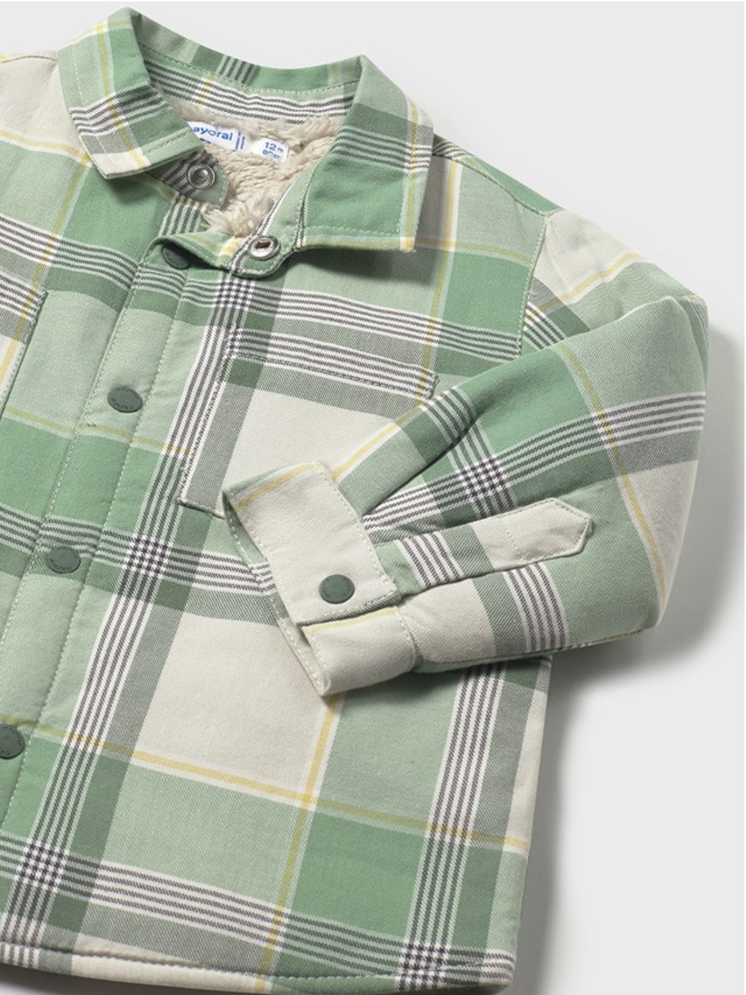Lined plaid shirt, boy, green, 2104/83