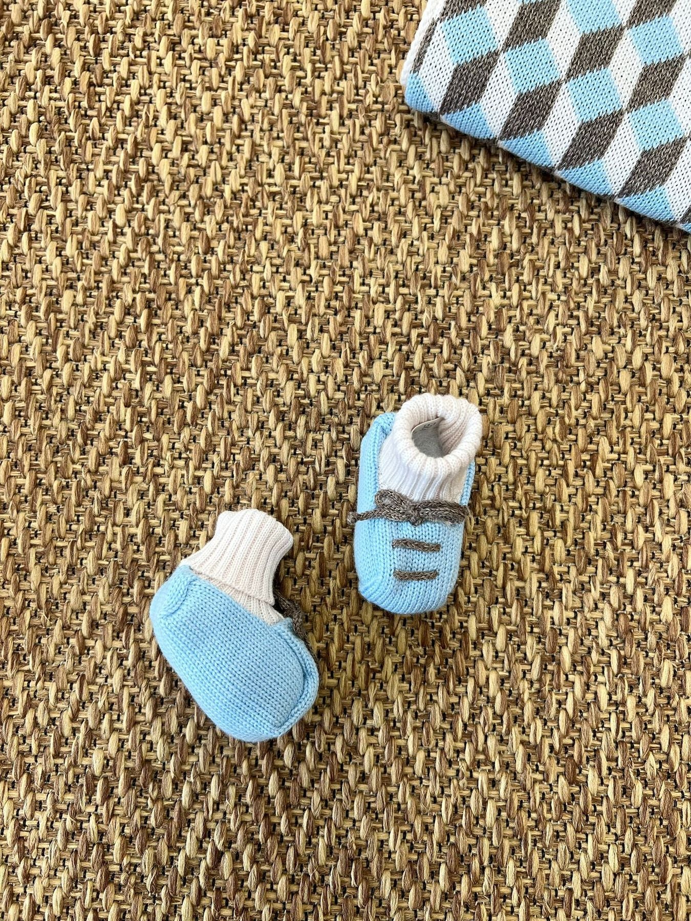 Natural IG68S Newborn Wool Slippers