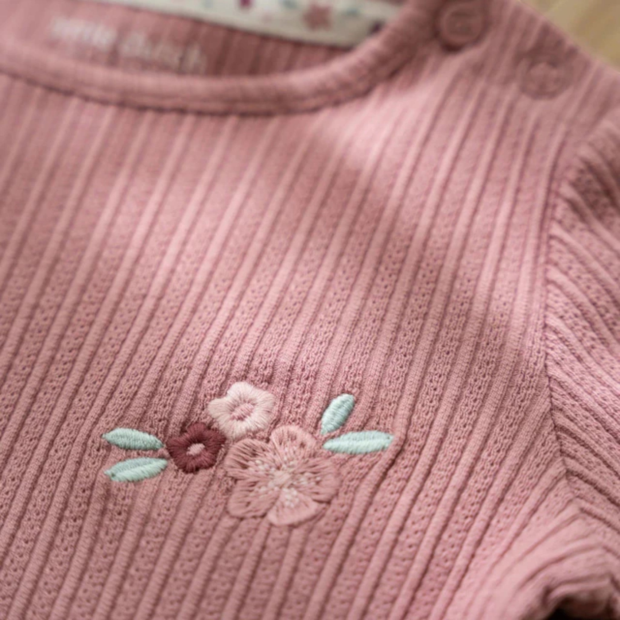 T-shirt a costine a manica lunga - Giardino delle fate  Rosa CL25091013