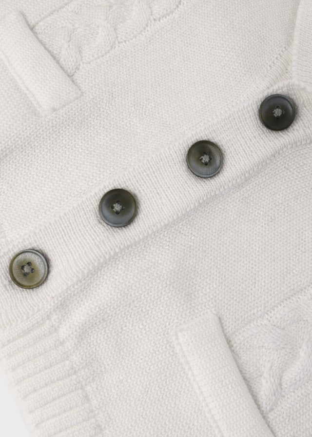 White Button Knit Cardigan