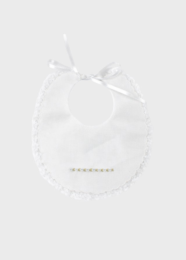 White Embroidered Flower Bib SAIT/BAV-C