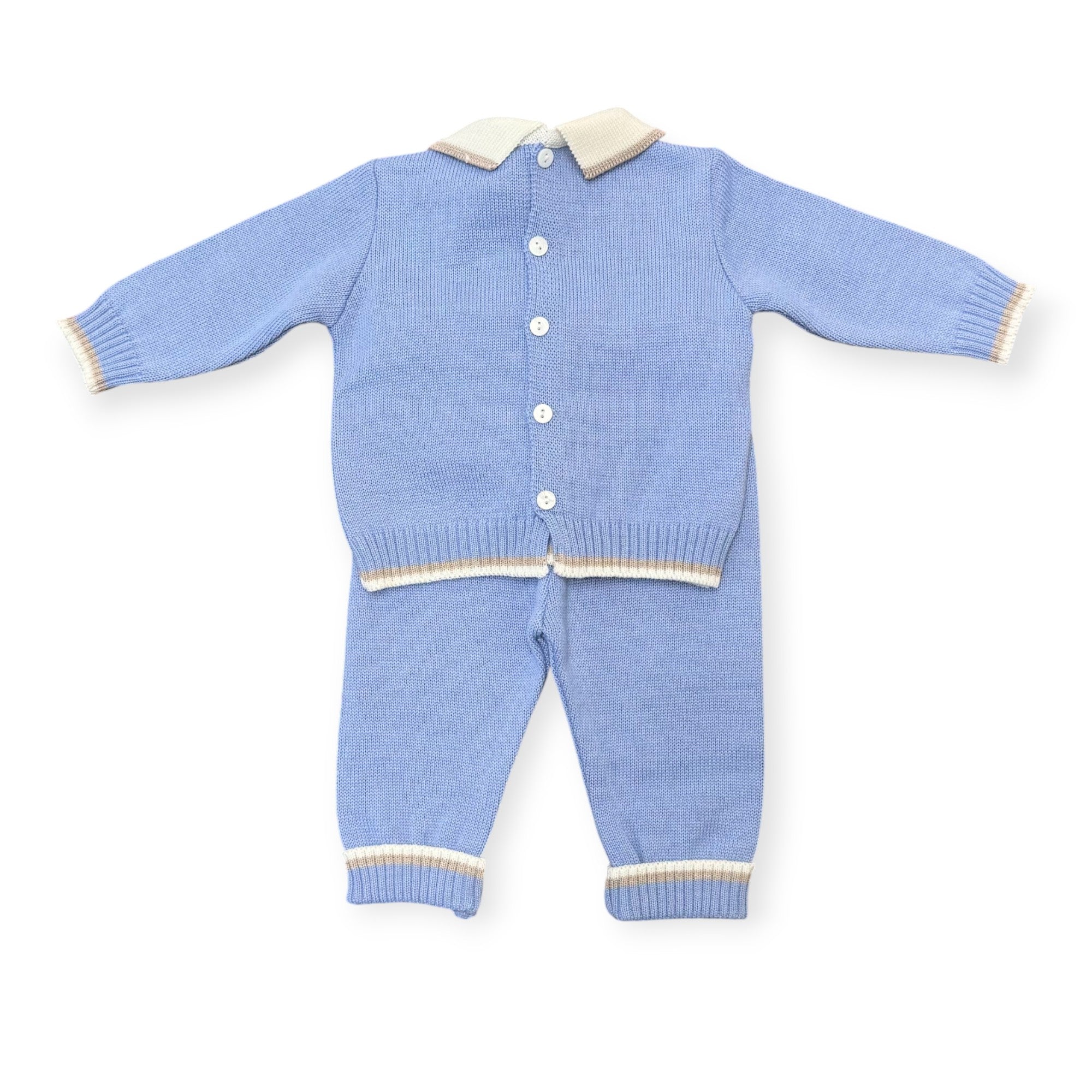 Baby Boy's Birth Outfit, Wool Blend, Light Blue, Little Horse 7821