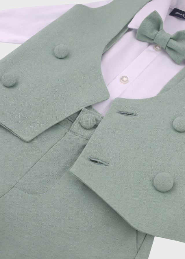 Sage Green Bermuda Waistcoat Ceremony Suit
