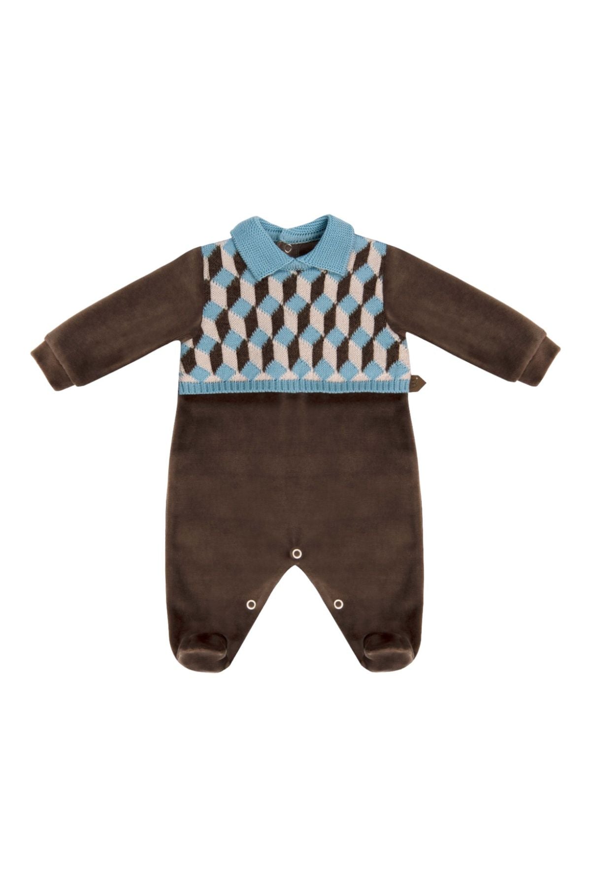 Geometric Pattern Baby Romper Brown IG6814