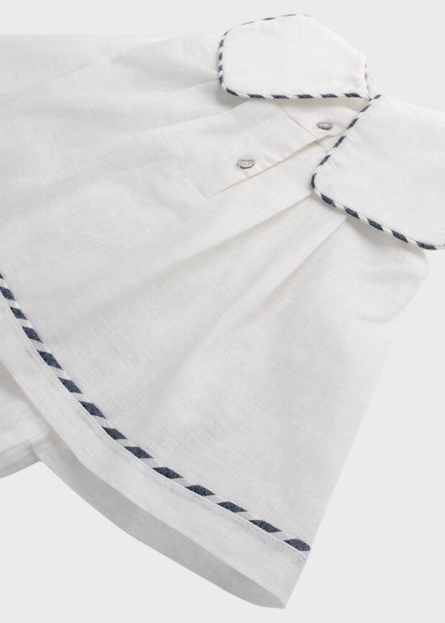 Abito Bimba Misto Lino Culotte Panna C63238 corredino e abbigliamento neonato | NANU' BABY