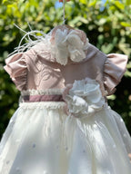 Abito Cerimonia Flower Bimba MARSALA IK319MC corredino e abbigliamento neonato | NANU' BABY