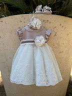 Abito Cerimonia Flower Bimba MARSALA IK319MC corredino e abbigliamento neonato | NANU' BABY