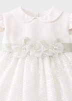 Abito Cerimonia Pizzo Macramè FB081 corredino e abbigliamento neonato | NANU' BABY