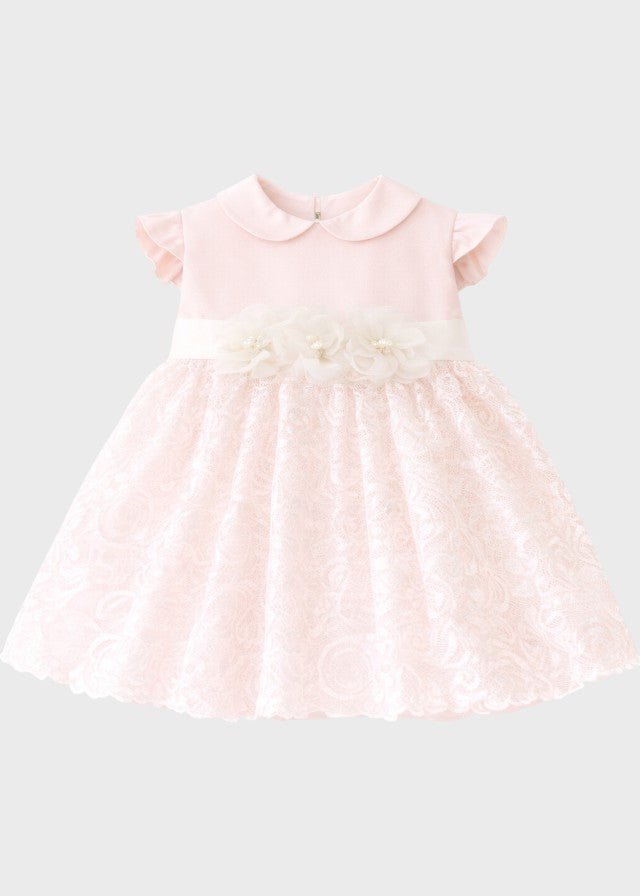 Abito Cerimonia Pizzo Macramè FB081/R corredino e abbigliamento neonato | NANU' BABY