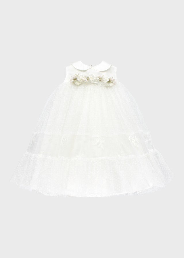 Abito Cerimonia Pizzo Pois FB099 corredino e abbigliamento neonato | NANU' BABY