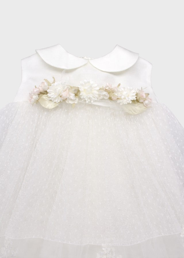 Abito Cerimonia Pizzo Pois FB099 corredino e abbigliamento neonato | NANU' BABY