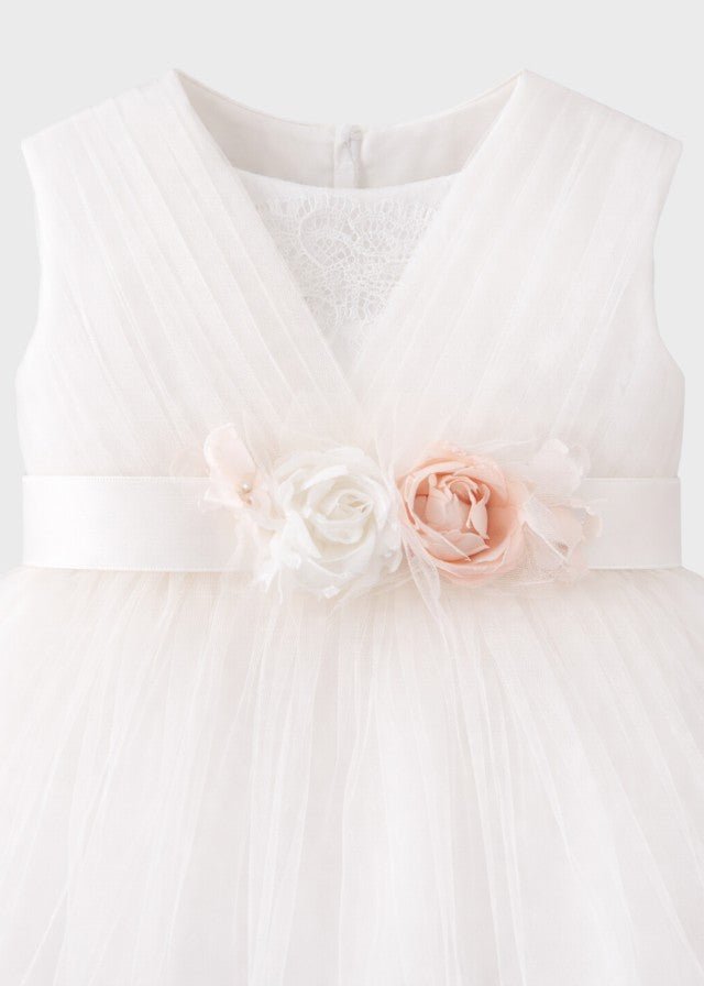 Abito Cerimonia Pizzo Tulle FB072 corredino e abbigliamento neonato | NANU' BABY