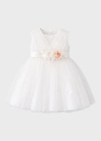 Abito Cerimonia Pizzo Tulle FB072 corredino e abbigliamento neonato | NANU' BABY