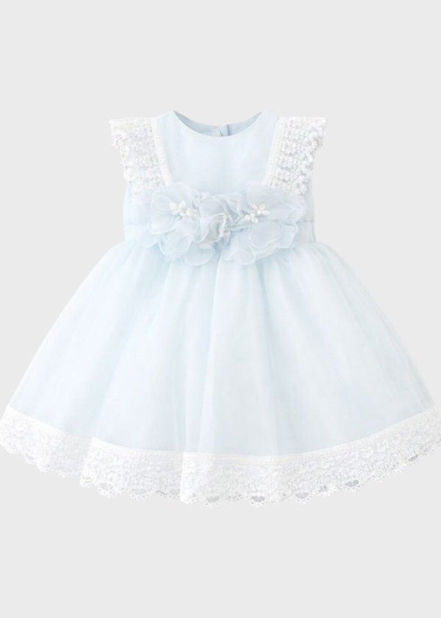 Abito Cerimonia Tulle Azzurro FB086/AP corredino e abbigliamento neonato | NANU' BABY