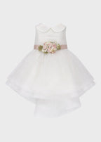 Abito Cerimonia Tulle Balze Bianco corredino e abbigliamento neonato | NANU' BABY