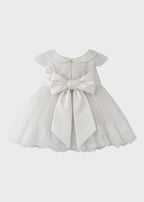 Abito Cerimonia Tulle Bianco FB082 corredino e abbigliamento neonato | NANU' BABY