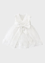 Abito Cerimonia Tulle Bianco FB083 corredino e abbigliamento neonato | NANU' BABY