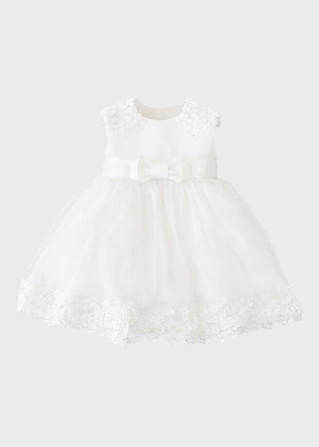 Abito Cerimonia Tulle Bianco FB083 corredino e abbigliamento neonato | NANU' BABY